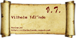 Vilhelm Tünde névjegykártya